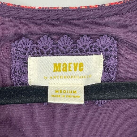 Maeve By Anthropologie Womens Red Paisley V Neck Wrap Midi Belted Dress Medium - Picture 9 of 9